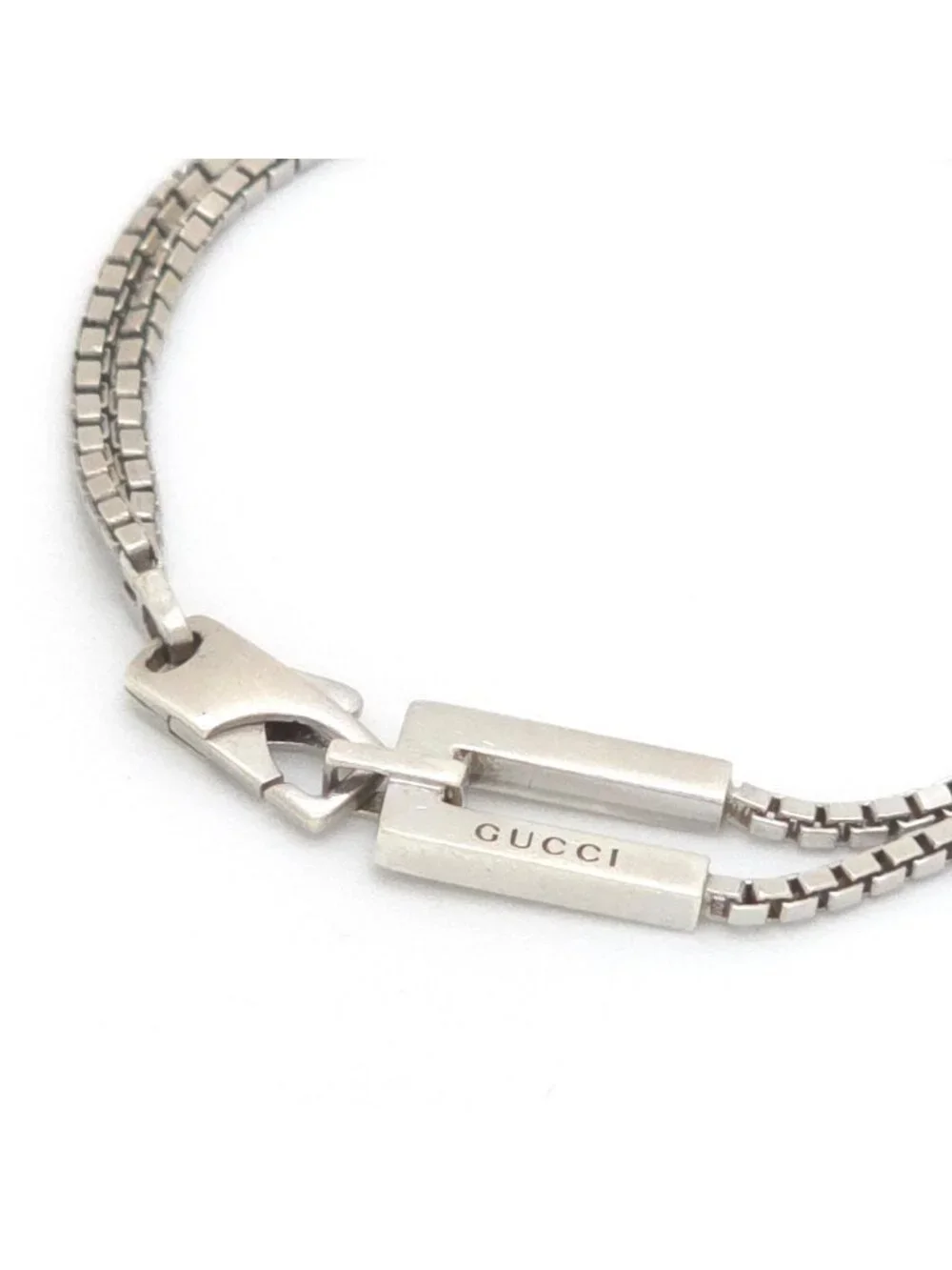 Gucci Logo Venetian Double Chain Bracelet 16 Sterling Silver